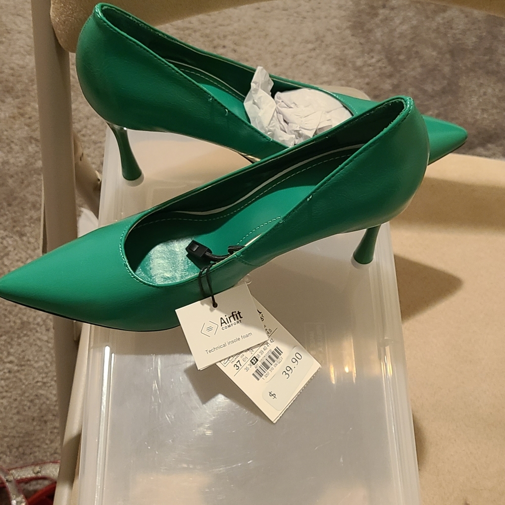 Zara green heels